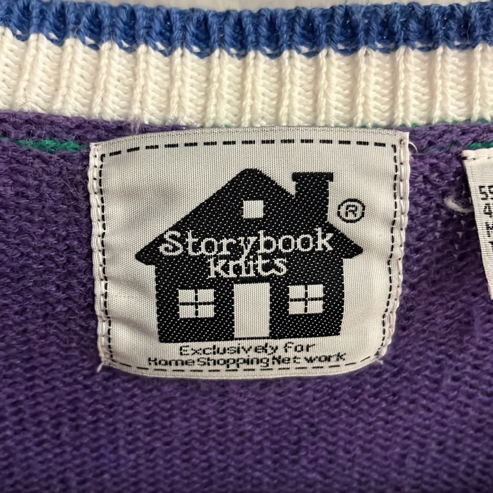 Vintage Storybook Knits Y2K Parrot Cardigan Sweater Novelty 1X Cottagecore - Picture 6 of 10